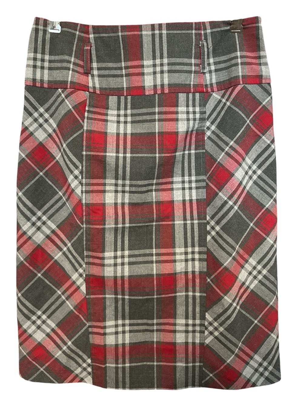 Vintage Y2K Tailor B. Moss Classic Plaid Red and Gray Women’s Skirt SZ 6